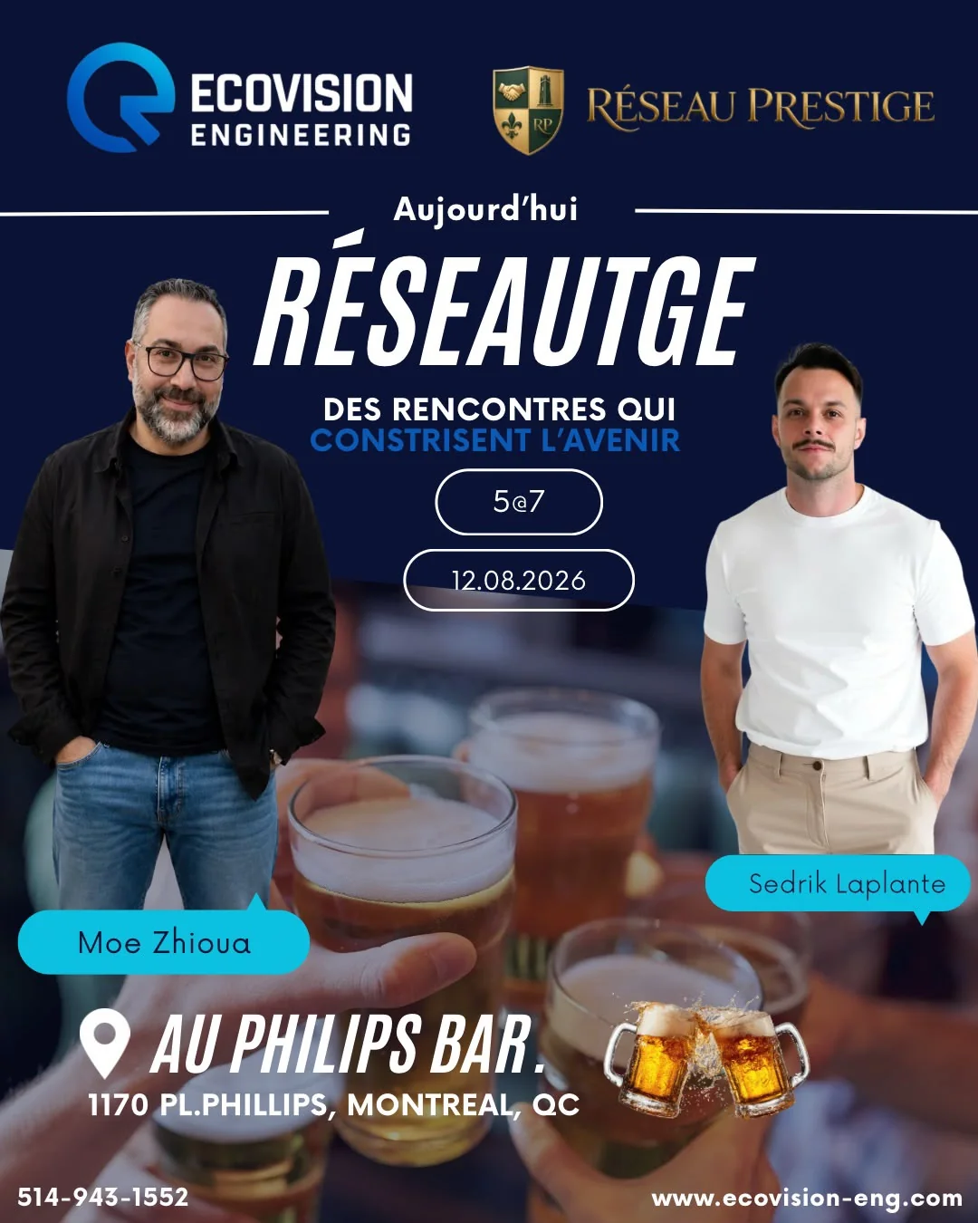 Ecovision et Réseau Prestige organisent un 5 à 7 à Montréal